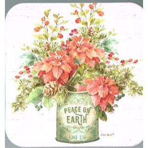 Coaster - Christmas Peace on Earth flowers